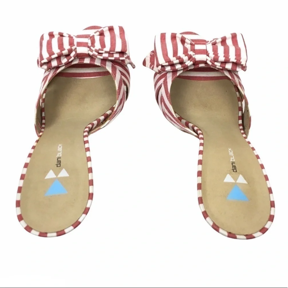 DANIBLACK Bow Heels Striped Patriotic Preppy Minnie Mouse Pinup Style Size 7